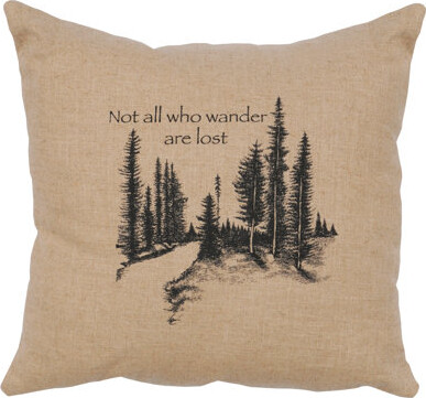 Wooded River Wander Linen Image Throw Pillow