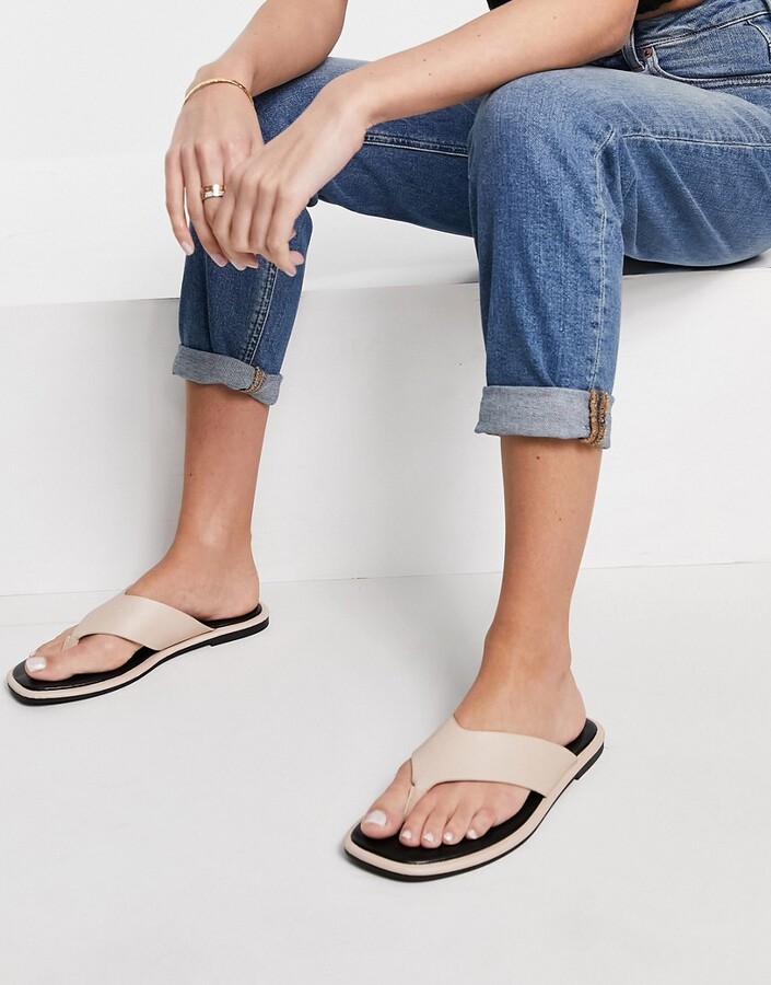 Schuh Tracy flip flop sandals in beige - ShopStyle