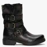 Thumbnail for your product : Manas Design Black Leather Buckled Ankle Boots