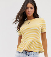 Thumbnail for your product : Glamorous Tall relaxed t-shirt with peplum hem in stripe