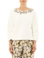 Thumbnail for your product : Adam Lippes Embellished scuba sweater