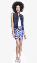 Thumbnail for your product : Express Printed Ruched Mini Skirt - Abstract Ikat