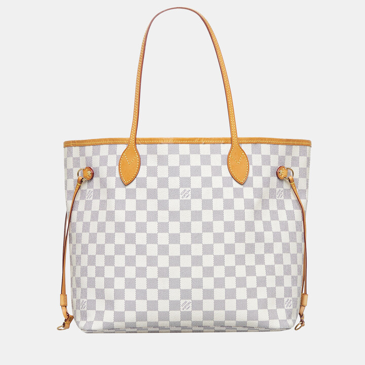 Louis Vuitton White Damier Azur Neverfull MM - ShopStyle Shoulder Bags