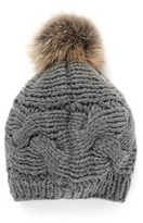 Thumbnail for your product : Nobrand Fox fur pompom wool knit beanie