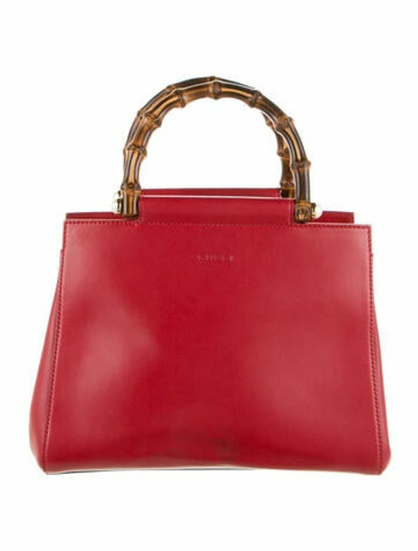 Gucci Small Nymphaea Bamboo Handle Bag Red ShopStyle