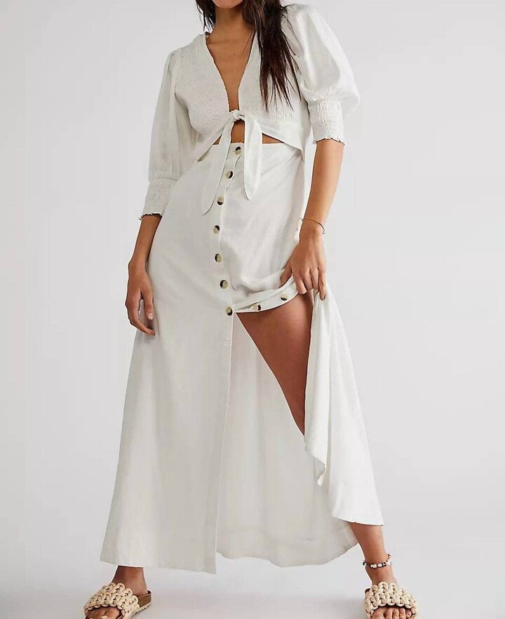 Free People String Of Hearts Maxi Dress in Bright White - ShopStyle