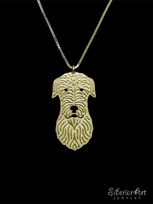 Etsy 14K Yellow Gold Irish Wolfhound Pendant & Necklace