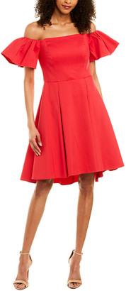 Halston Silk-Blend A-Line Dress