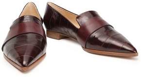 Alexandre Birman Glossed-Leather Slippers