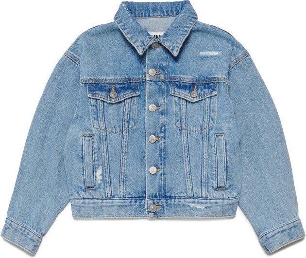 MM6 Maison Margiela Kids Logo-Embroidered Buttoned Denim Jacket