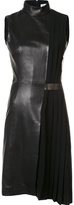 Thumbnail for your product : Thierry Mugler pleated panel dress - women - Lamb Skin/Polyester/Viscose - 40