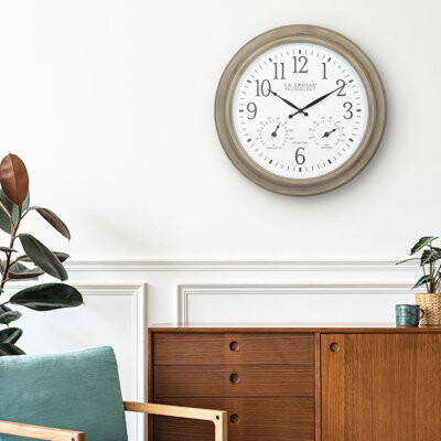 La Crosse Technology 18" Indoor/Outdoor Atomic Clock with Temperature and Humidity