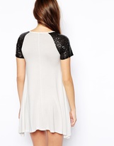 Thumbnail for your product : Club L Swing Dress with Sequin Sleeves