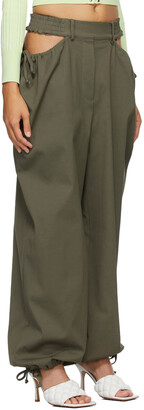 Dion Lee Khaki Gathered Tie Trousers