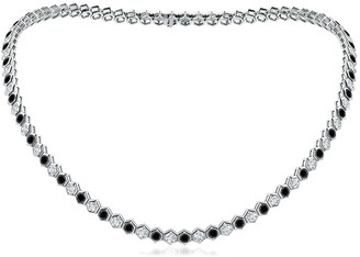 Natori Indochine 14k Black & White Diamond Hexagon Tennis Necklace