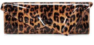Christian Louboutin So Kate Leopard-Print Patent Leather Baguette Clutch