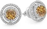 Thumbnail for your product : DazzlingRock Collection 14K White Gold Round & White Diamond Ladies Halo Style Stud Earrings