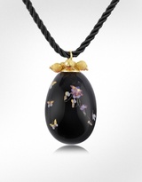 Thumbnail for your product : Naoto Alchimia - Oval Gold Foil Pendant with Lace