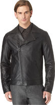 Thumbnail for your product : Calvin Klein Perforated Slim-Fit Leather Jacket