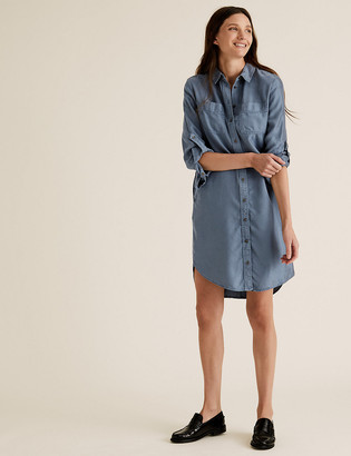 Marks and Spencer Tencel Knee Length Relaxed Shirt Dress