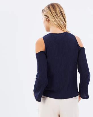 Moon River Front Laced Cold Shoulder Top