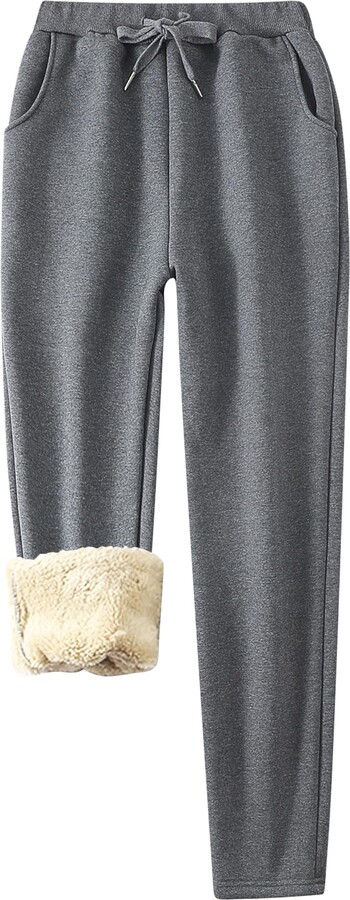 Flygo Womens Sherpa Lined Athletic Sweatpants Winter Active Joggers Fleece  Pants - ShopStyle