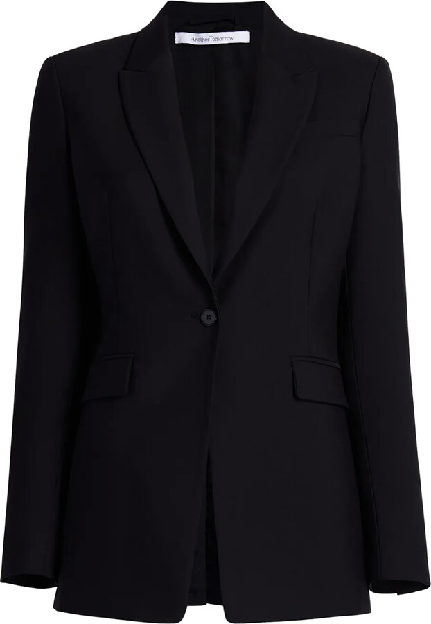 ANOTHER TOMORROW Single-Breasted Merino Wool Blazer