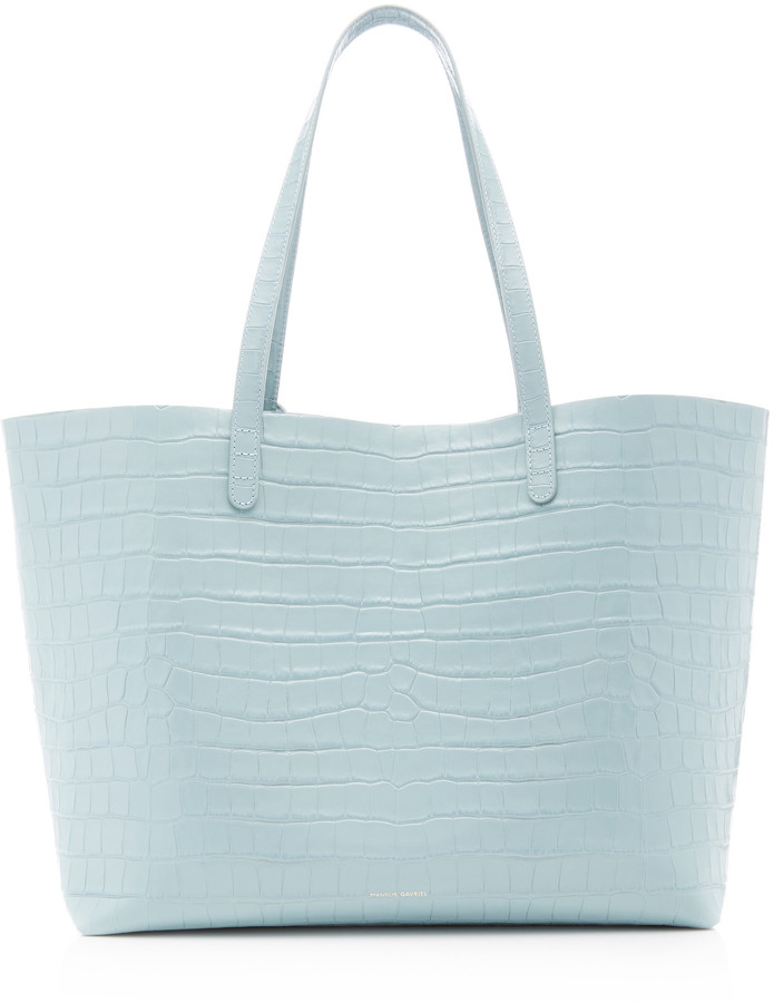 mansur gavriel croc embossed tote