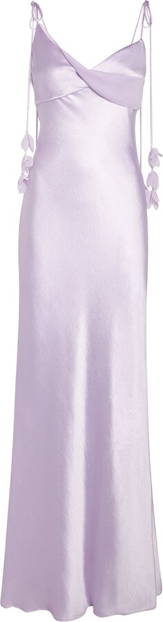 Self-Portrait Satin Floral Maxi Dress