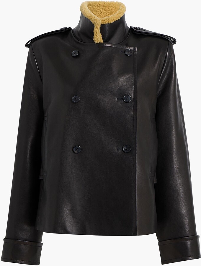 Dean Jacket in Black Leather with Shearling