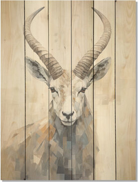 Ophelia & Co. Minimalism Antelope Ibex - Antelope Wood Wall Art On Natural Pine Wood