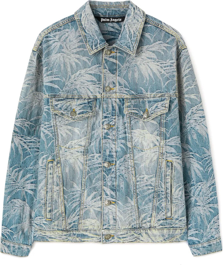 ジャケット Palm Angels Denim jacket with jungle insert Palm Angels Denim Jacket With Patches, , - Blue - ShopStyle