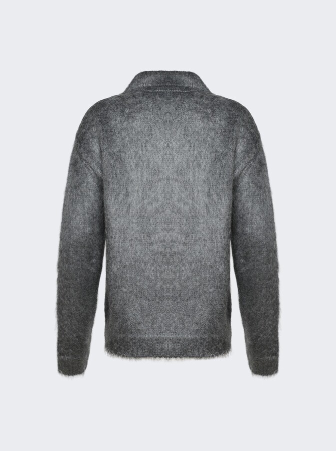 Gucci Brushed Extra Fine Wool Cardigan Urban Grey