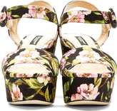 Thumbnail for your product : Dolce & Gabbana Black Floral Platform Wedge Heels