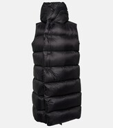 Down-paneled hooded coat 