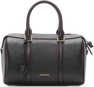 Burberry Black Leather Large Duffle Bag