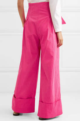 Paper London Twin Stretch-cotton Corduroy Wide-leg Pants - Pink