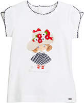Thumbnail for your product : Mayoral Scalloped-Trim Girl-Print T-Shirt, Size 12-36 Months