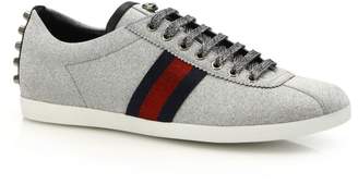 glitter web sneaker with studs