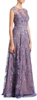 Thumbnail for your product : Rene Ruiz Collection Sleeveless Embellished Tulle Gown