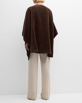 Thumbnail for your product : Sofia Cashmere Baby Alpaca Cape w/ Leather Trim