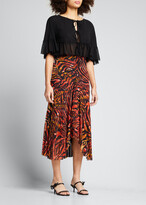 Thumbnail for your product : Fuzzi High-Low Tulle Mesh Midi Skirt