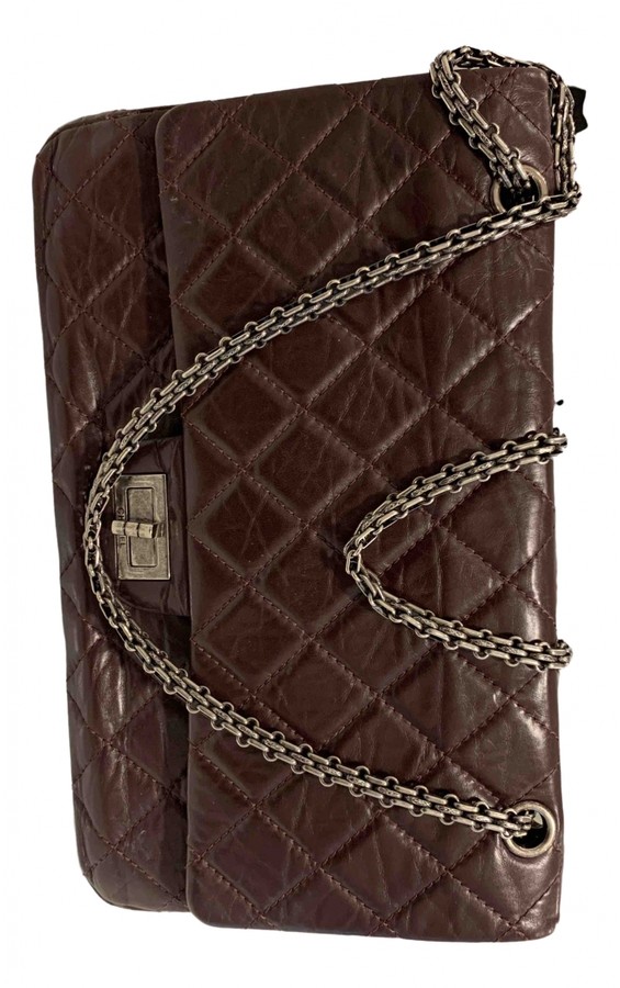 Chanel 2.55 Burgundy Leather Handbags