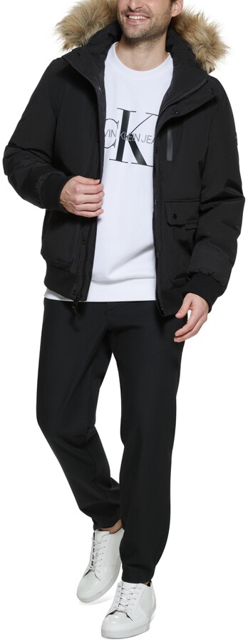 Calvin Klein Men's Bomber Parka With Faux Fur Hood 43% - eagleflair.com