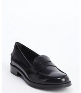 Thumbnail for your product : Tod's black leather penny strap loafers