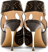 Thumbnail for your product : Nicholas Kirkwood Black Leater Cut-Out Studded Platino Heels