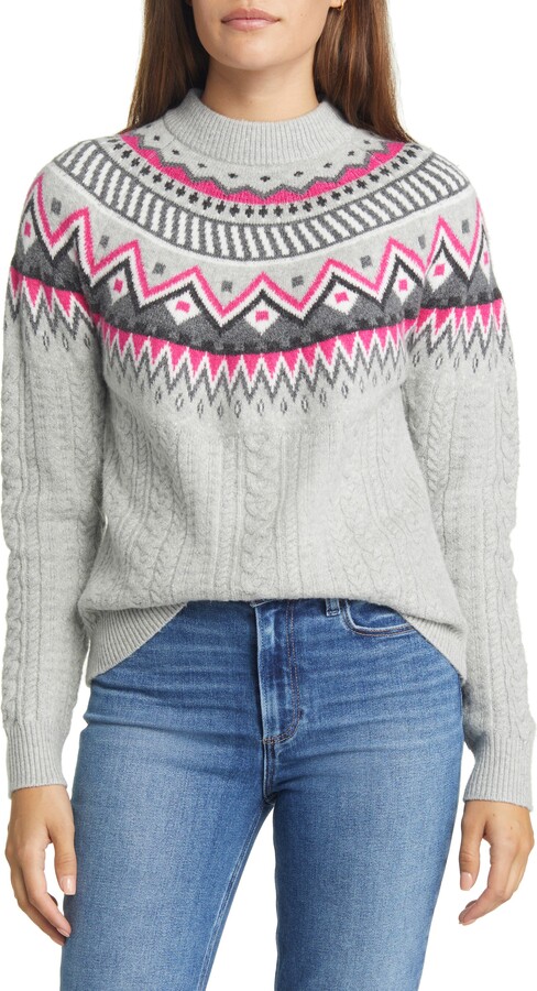 womens grey fair isle sweater