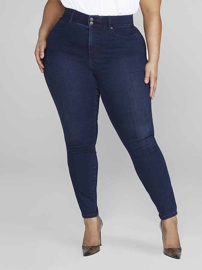Fashion to Figure Plus Size High Rise Curvy Fit Skinny Jeans in Dark