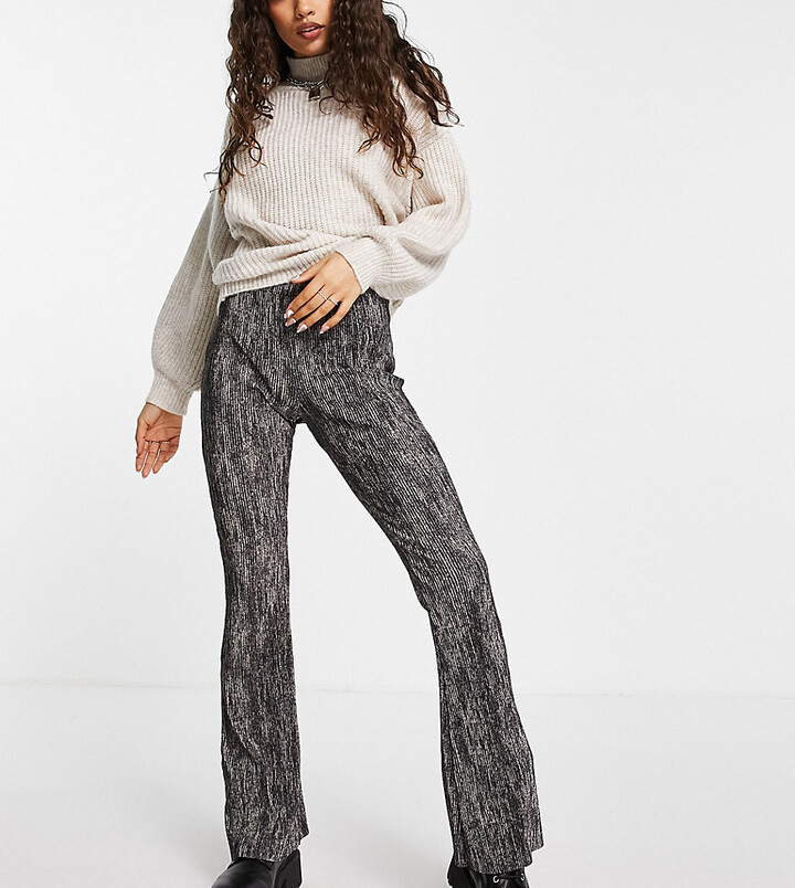 Topshop Petite acid wash plisse trousers ShopStyle
