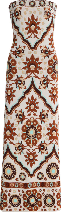 Cara Cara Rome Strapless Jacquard Midi Dress